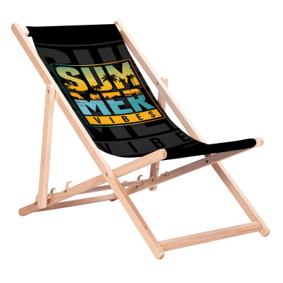 Leżak Drewniany Bukowy Klasyczny Summer Vibes Black